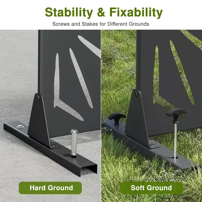 Écran en acier galvanisé noir Star 01 183x120x40cm
