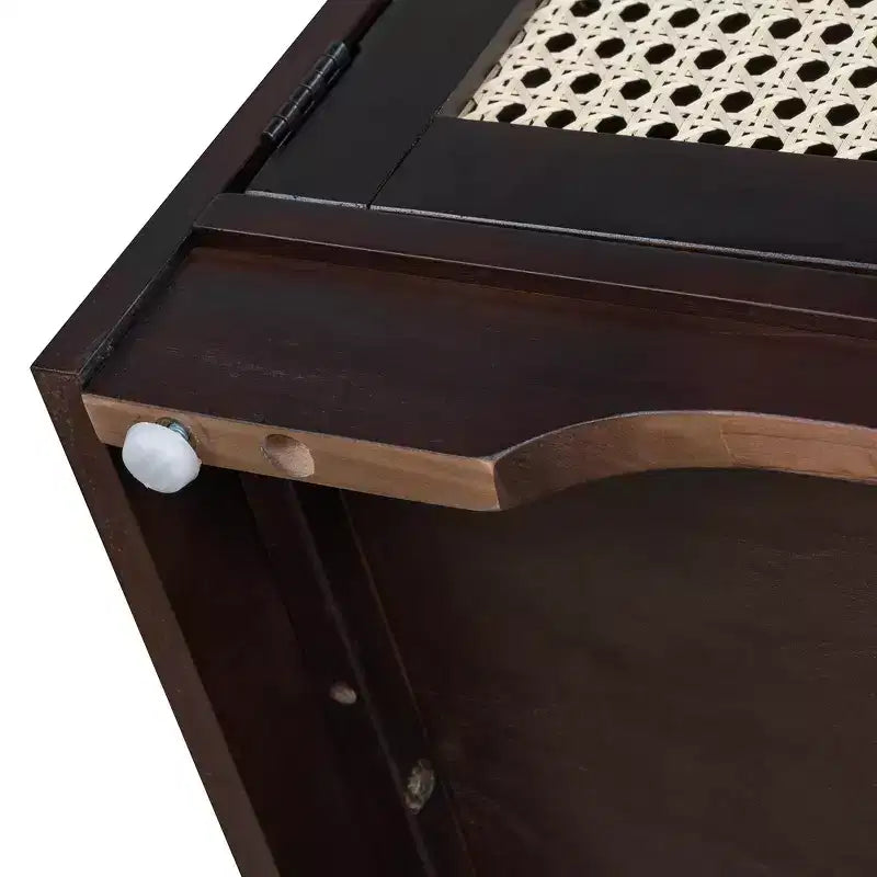 Banc de rangement rustique en bois Whisen, banc à chaussures d'entrée avec coussin amovible, étagères réglables