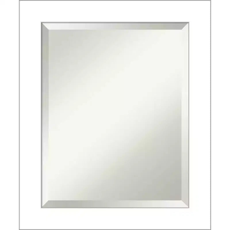 Wedge Framed Bathroom Vanity Wall Mirror White - Amanti Art