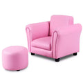 Costway Kids Armrest Sofa Children Toddler Birthday Gift w/ Ottoman