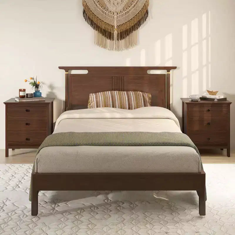 2PCS Nightstand with 3 Drawer for Bedroom Compact Storage Chest Modern Sofa Side