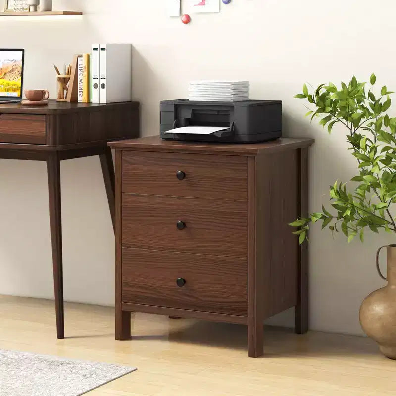 2PCS Nightstand with 3 Drawer for Bedroom Compact Storage Chest Modern Sofa Side