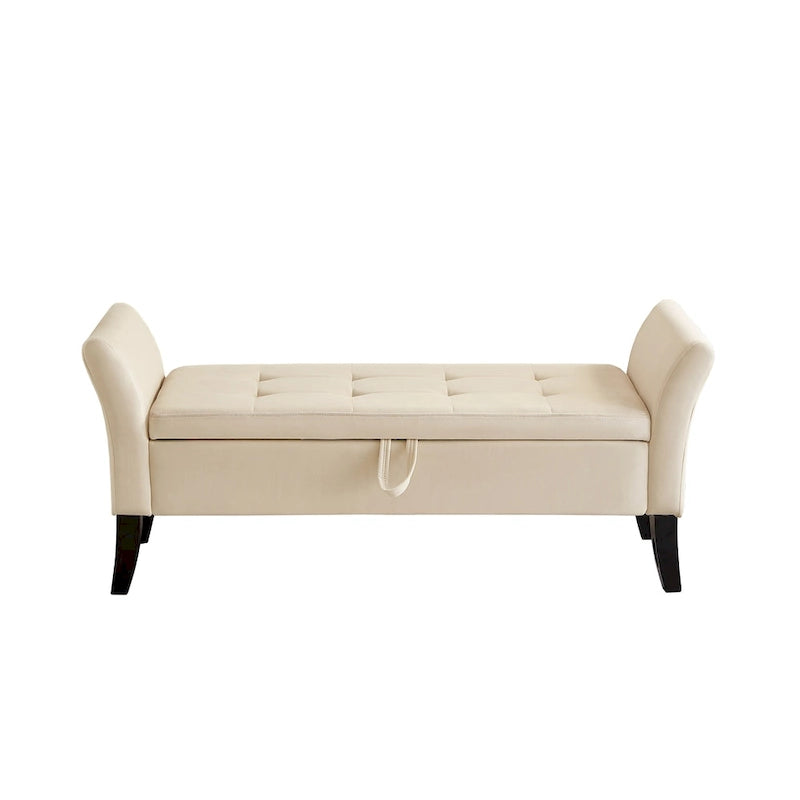 Easy to Assemble Velvet Bed Bench with Storage Luxurious Style