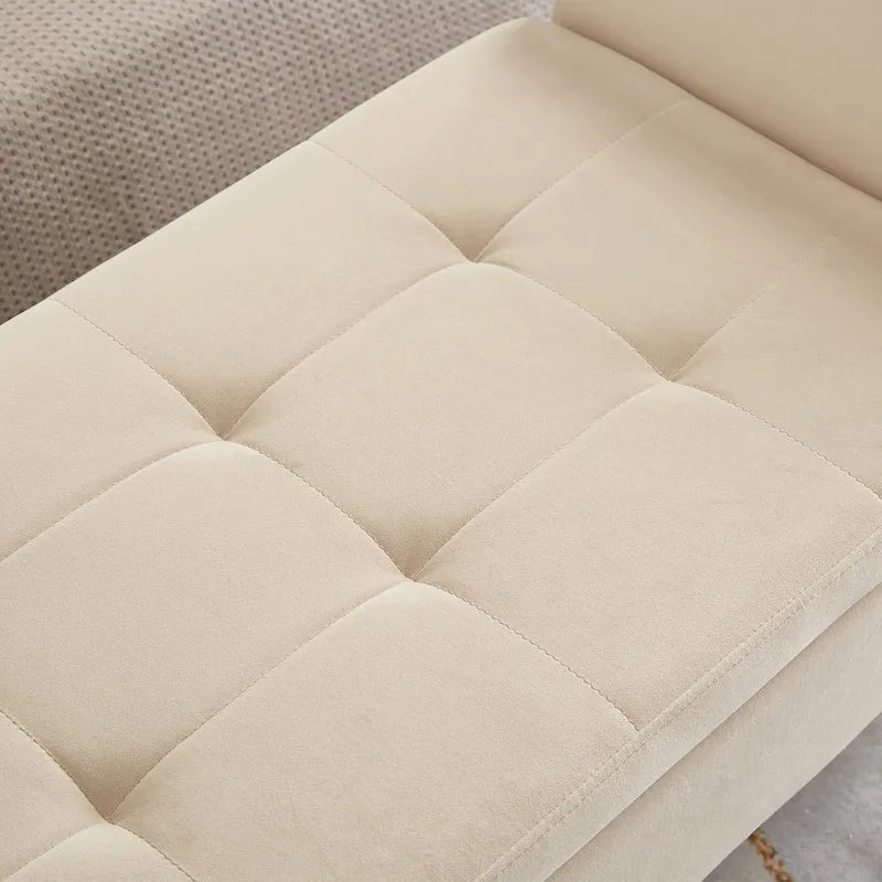 Banquette de lit en velours facile à monter avec rangement Style luxueux