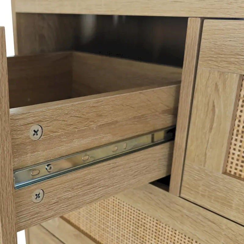 Meuble à 4 tiroirs en rotin, pour chambre, salon, salle à manger, couloirs
