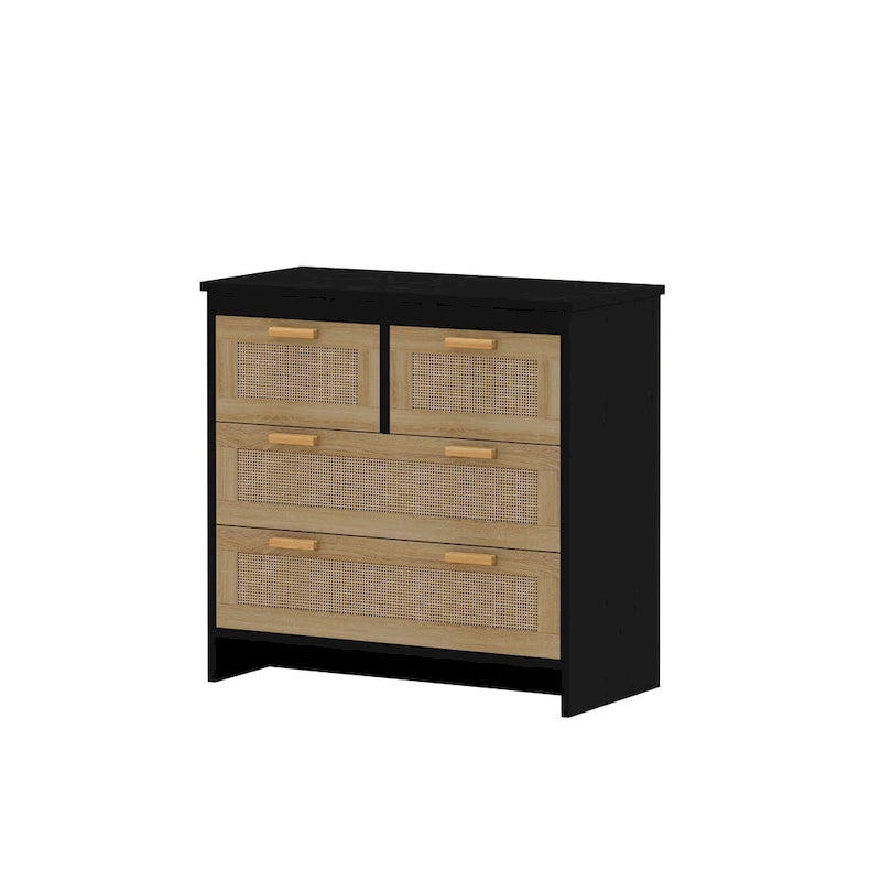 Meuble à 4 tiroirs en rotin, pour chambre, salon, salle à manger, couloirs