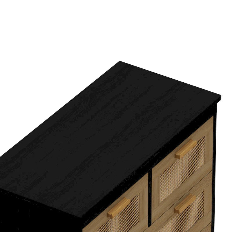 Meuble à 4 tiroirs en rotin, pour chambre, salon, salle à manger, couloirs