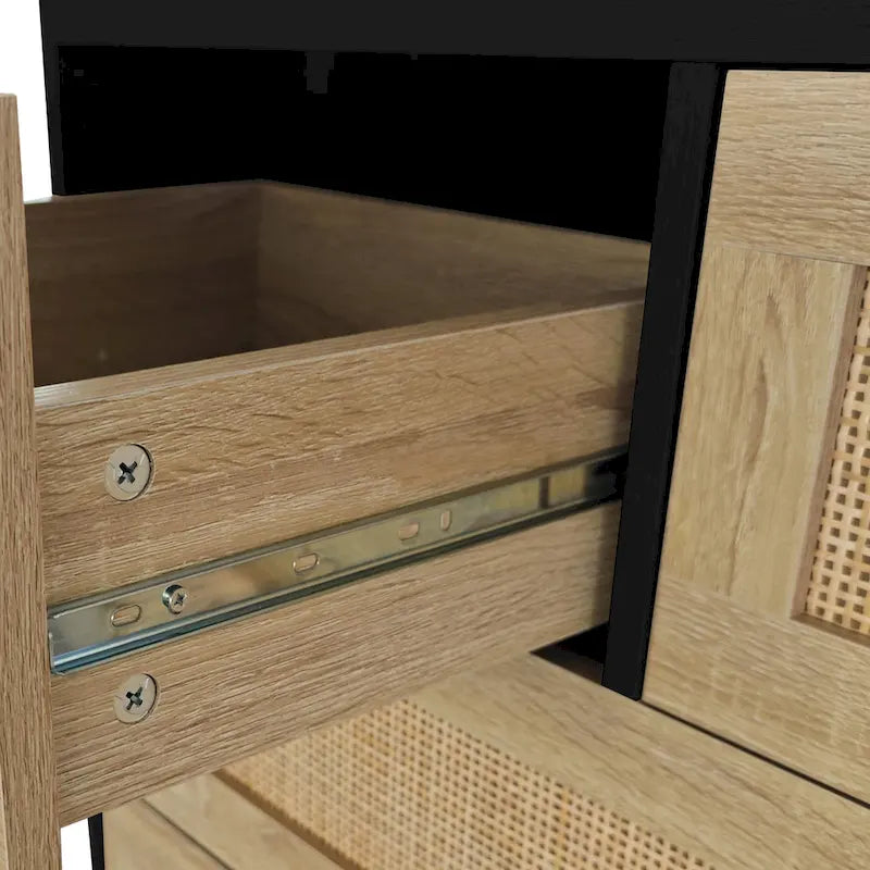 Meuble à 4 tiroirs en rotin, pour chambre, salon, salle à manger, couloirs