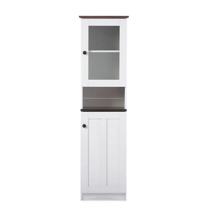 Rangement de cuisine traditionnel en bois blanc