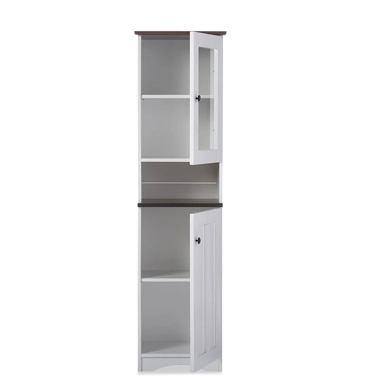 Rangement de cuisine traditionnel en bois blanc