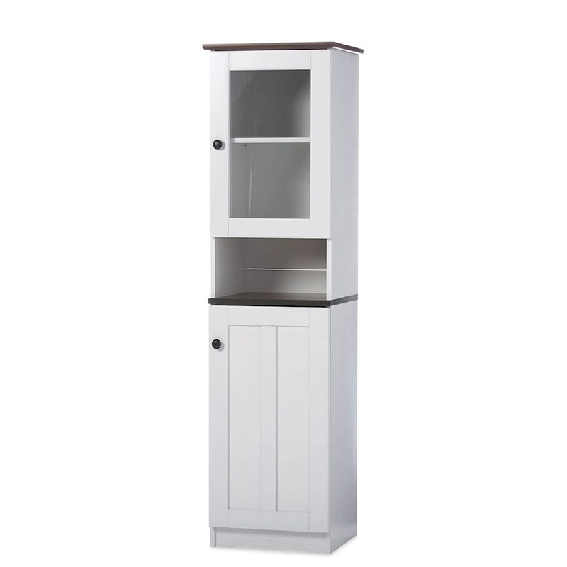 Rangement de cuisine traditionnel en bois blanc