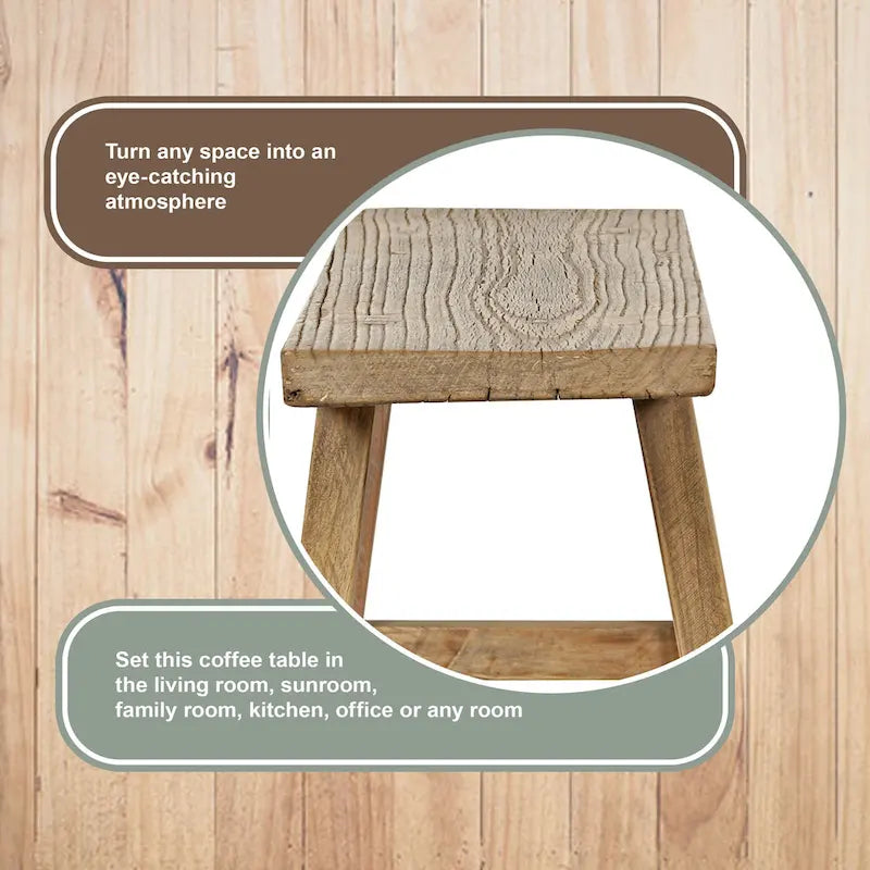 Banc Elmwood 35 po L x 10 po l, bois naturel
