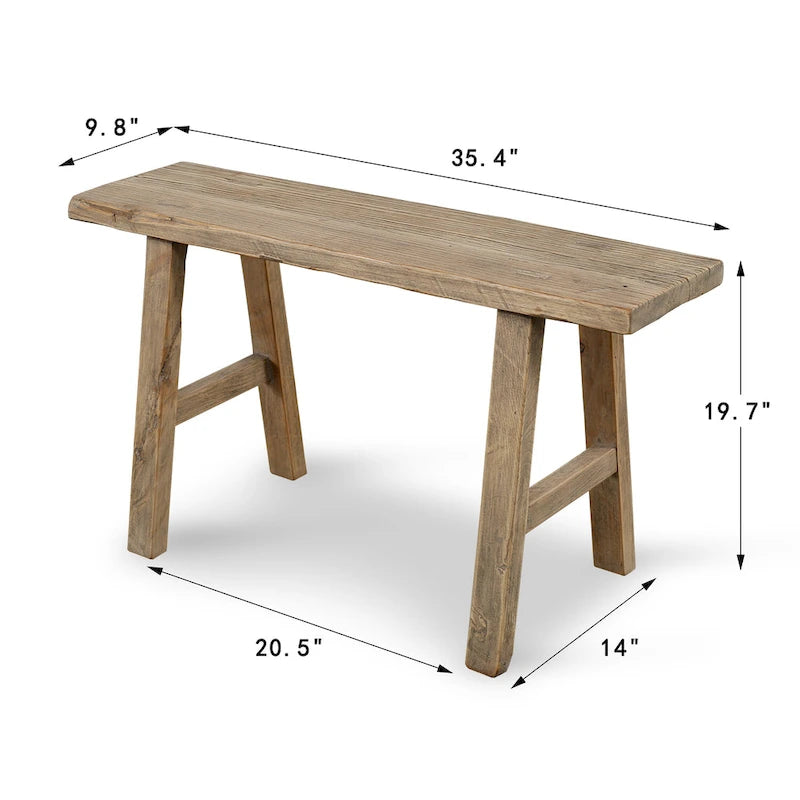 Banc Elmwood 35 po L x 10 po l, bois naturel