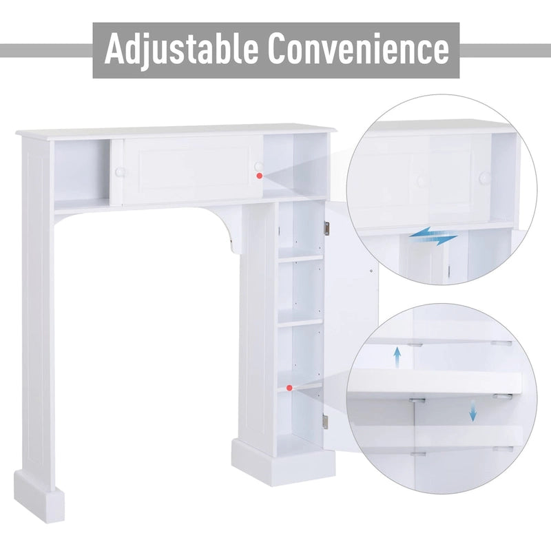 Meuble de rangement pour salle de bain au-dessus des toilettes - Blanc - 35 po x 9 po x 41 po