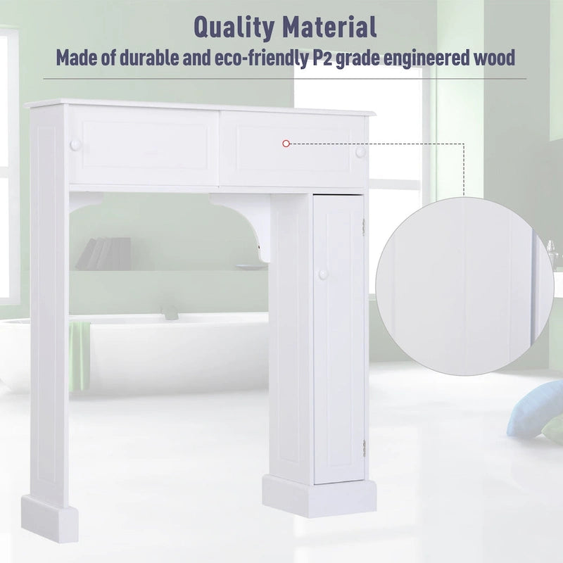 Meuble de rangement pour salle de bain au-dessus des toilettes - Blanc - 35 po x 9 po x 41 po
