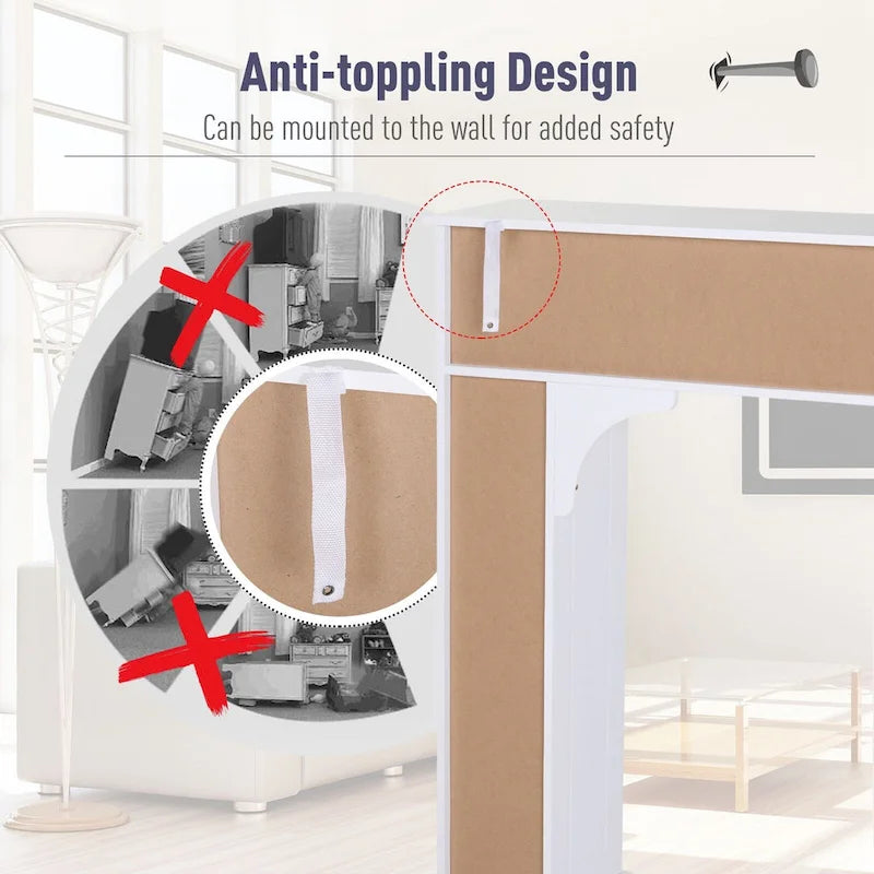 Meuble de rangement pour salle de bain au-dessus des toilettes - Blanc - 35 po x 9 po x 41 po