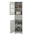 Meuble Colonne de Salle de Bain Autoportant avec Porte en Acrylique