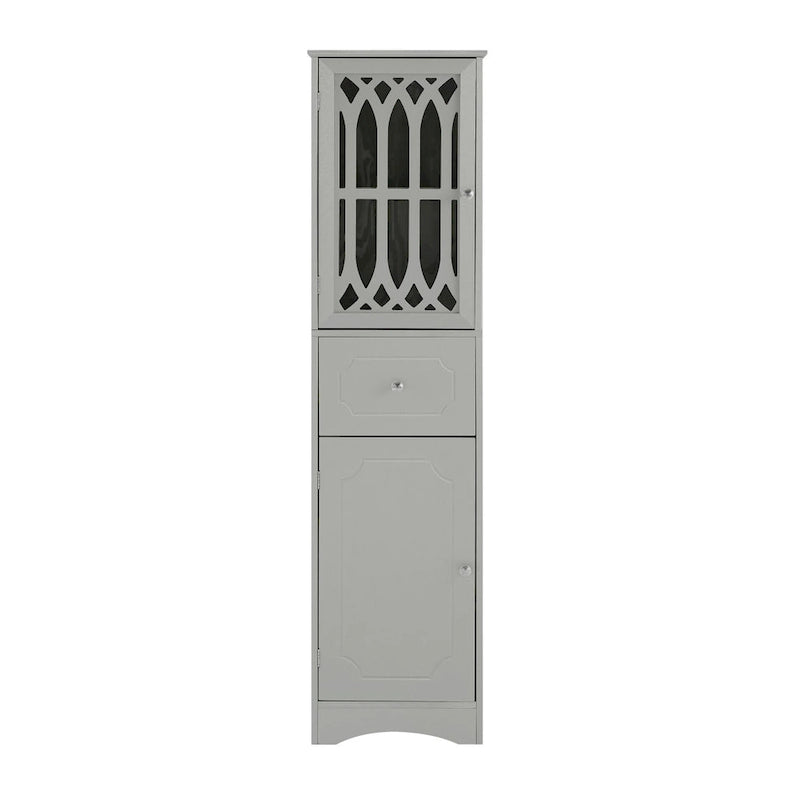 Meuble Colonne de Salle de Bain Autoportant avec Porte en Acrylique