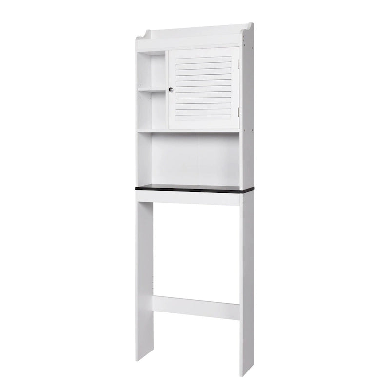 Meuble de rangement en bambou pour WC, étagère de salle de bain sur pied avec portes et tablettes, gain de place