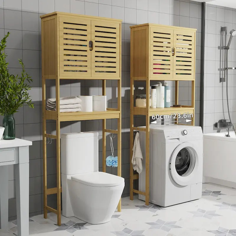 Meuble de rangement pour salle de bain au-dessus des toilettes avec portes et étagères 63,5 cm x 25,4 cm x 175,3 cm