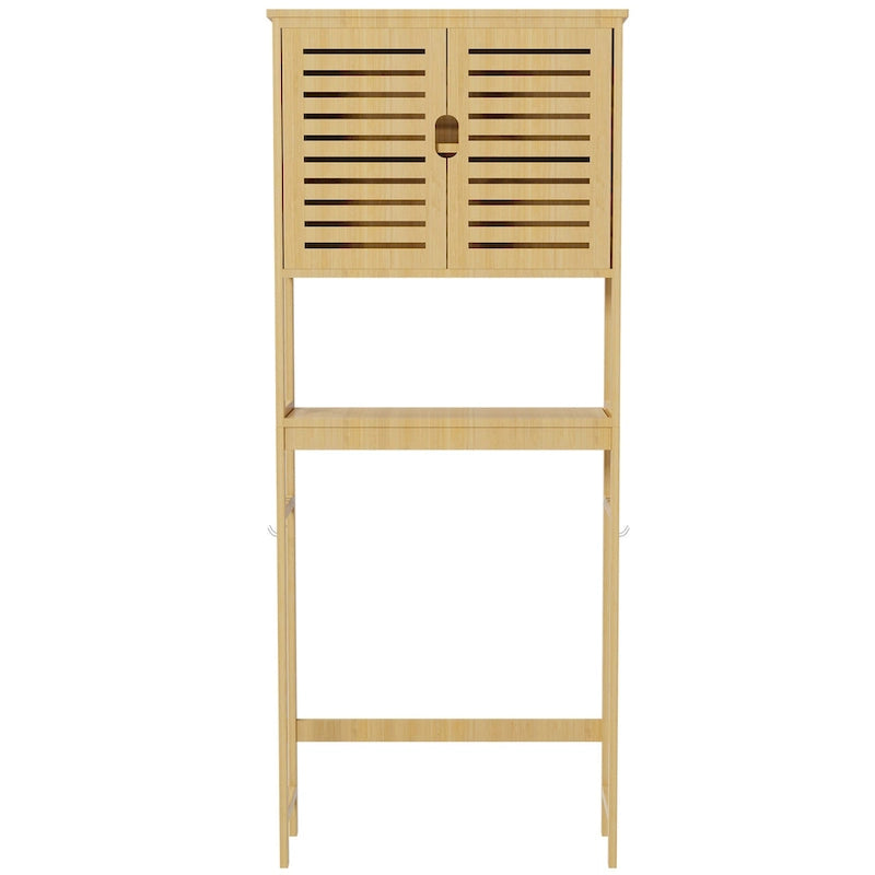 Meuble de rangement pour salle de bain au-dessus des toilettes avec portes et étagères 63,5 cm x 25,4 cm x 175,3 cm