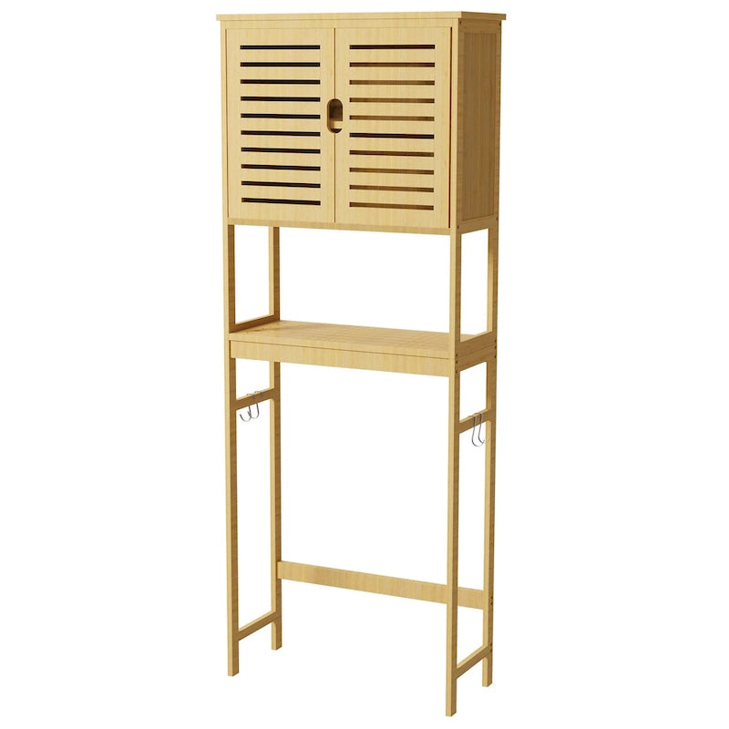 Meuble de rangement pour salle de bain au-dessus des toilettes avec portes et étagères 63,5 cm x 25,4 cm x 175,3 cm