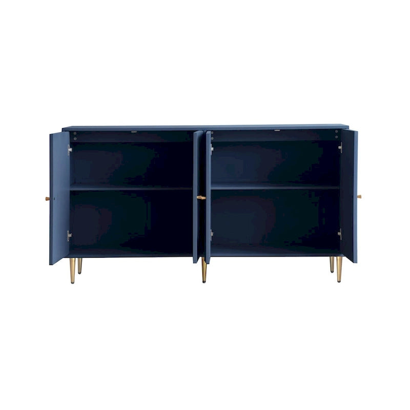 Buffet en bois laqué gris moderne à 4 portes