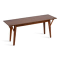 Banc en bois de manguier massif style Mid-Century Modern