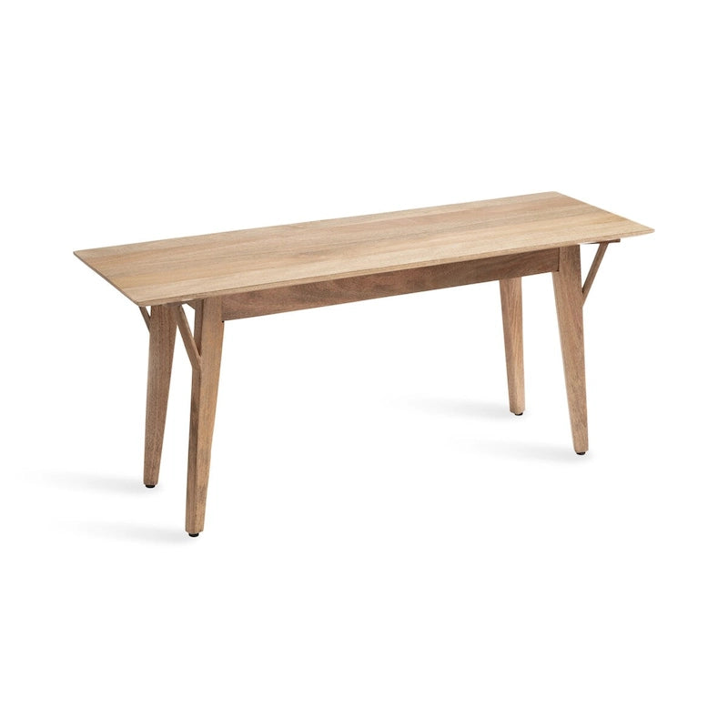 Banc en bois de manguier massif style Mid-Century Modern