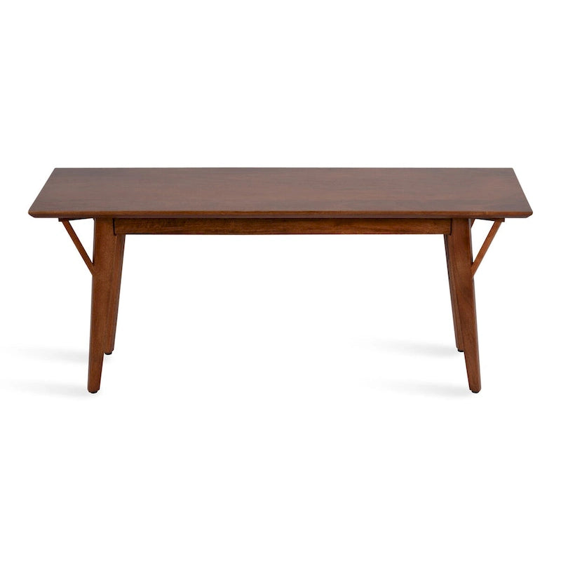 Banc en bois de manguier massif style Mid-Century Modern