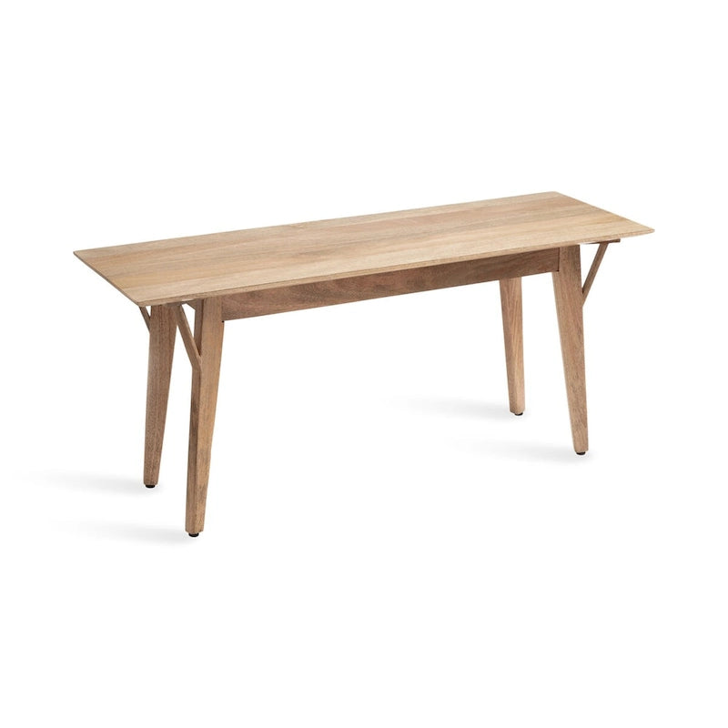 Banc en bois de manguier massif style Mid-Century Modern