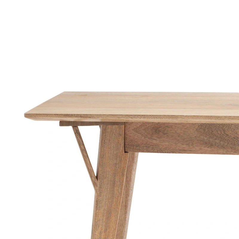 Banc en bois de manguier massif style Mid-Century Modern