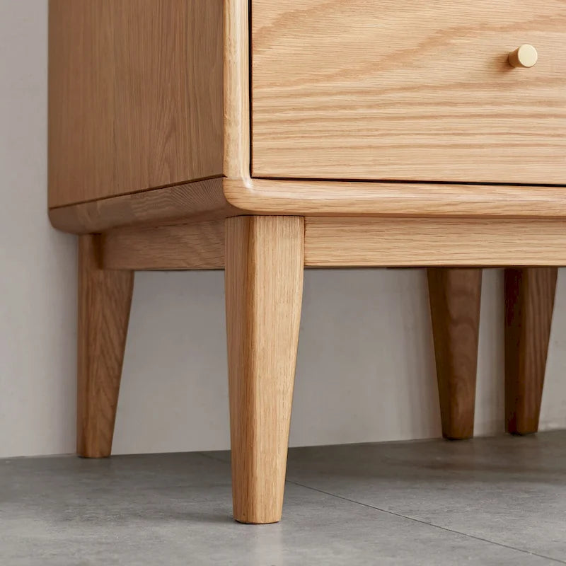 Meuble de rangement d'angle pour salon en chêne massif, table de rangement avec porte vitrée vintage, 2 étagères, 1 tiroir