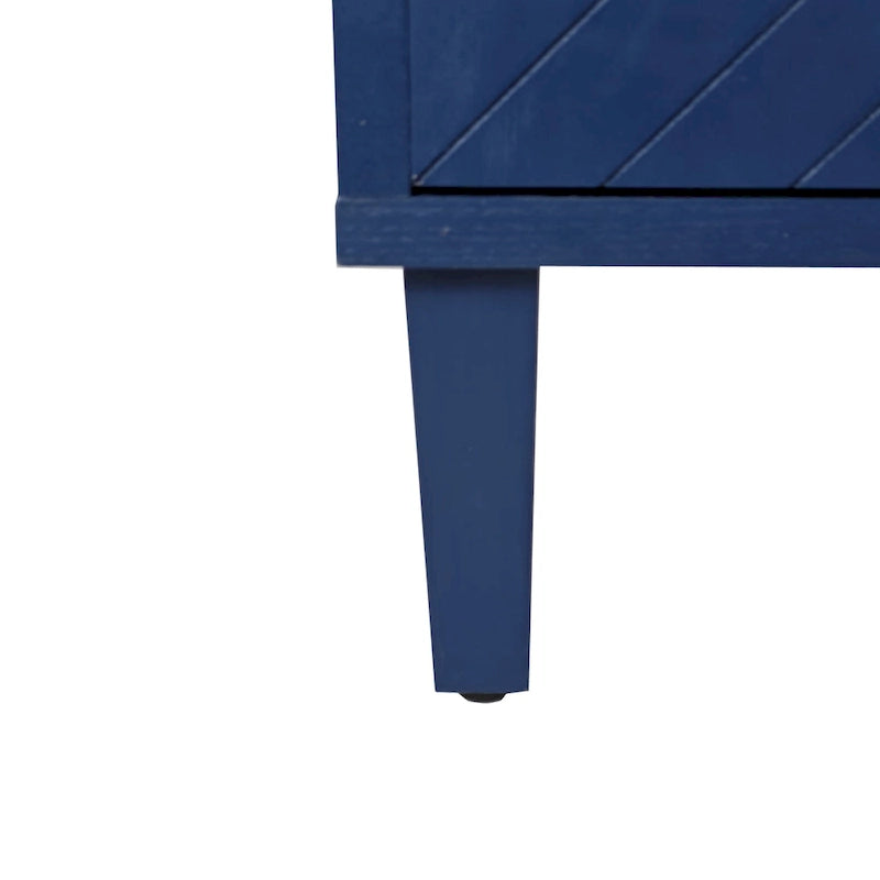 Meuble de rangement élégant et fonctionnel à 4 portes avec pieds en pin et MDF pour salon, chambre et cuisine