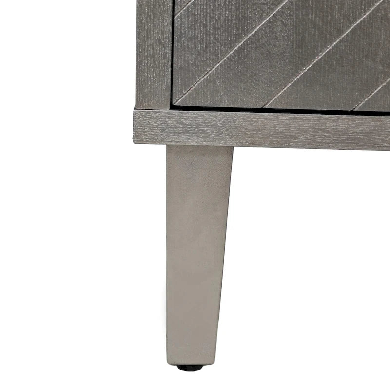 Meuble de rangement élégant et fonctionnel à 4 portes avec pieds en pin et MDF pour salon, chambre et cuisine