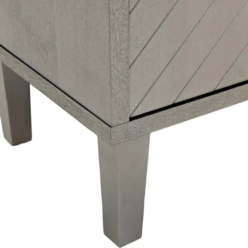 Meuble de rangement élégant et fonctionnel à 4 portes avec pieds en pin et MDF pour salon, chambre et cuisine