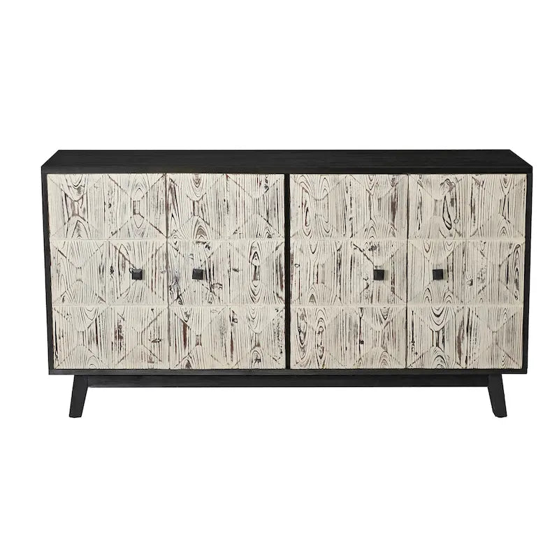 Buffet de rangement vintage sur pied à 4 portes, 59,84 pouces