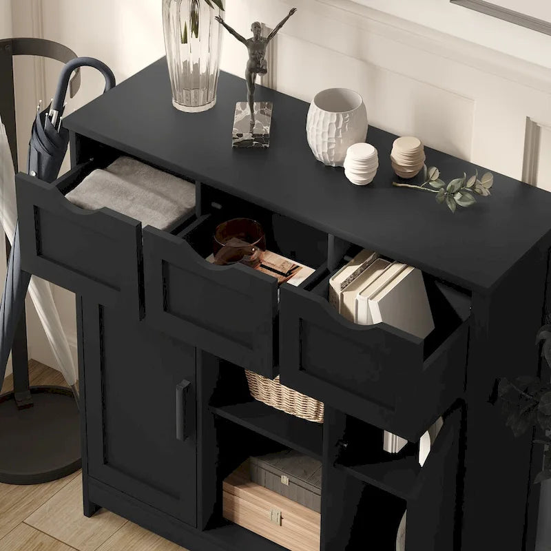 Buffet commode à 3 tiroirs de 35,4 pouces de largeur