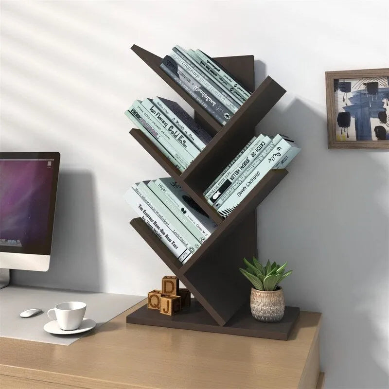 Étagère bibliothèque en forme d'arbre en bois