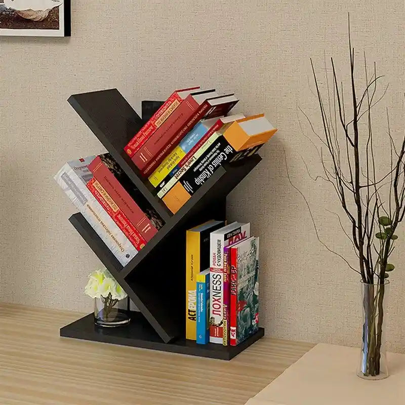 Étagère bibliothèque en forme d'arbre en bois