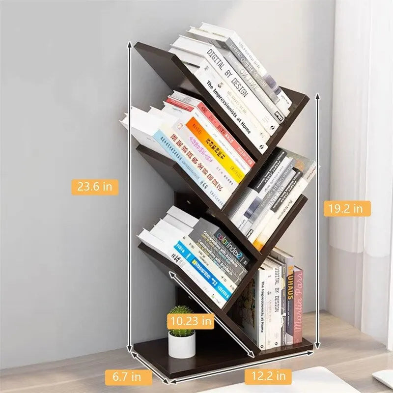 Étagère bibliothèque en forme d'arbre en bois