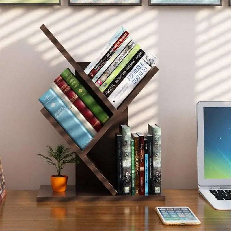 Étagère bibliothèque en forme d'arbre en bois