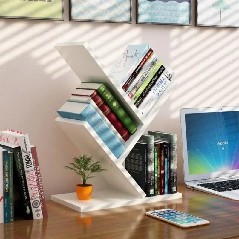 Étagère bibliothèque en forme d'arbre en bois