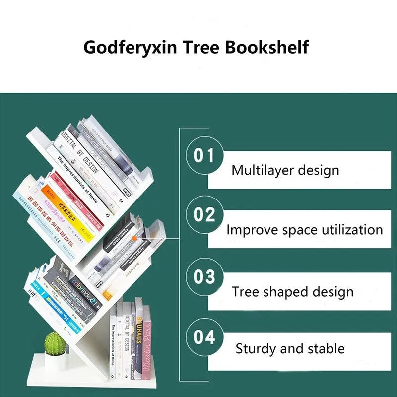 Étagère bibliothèque en forme d'arbre en bois
