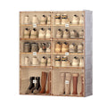 Meuble à chaussures portable empilable avec portes et étagères