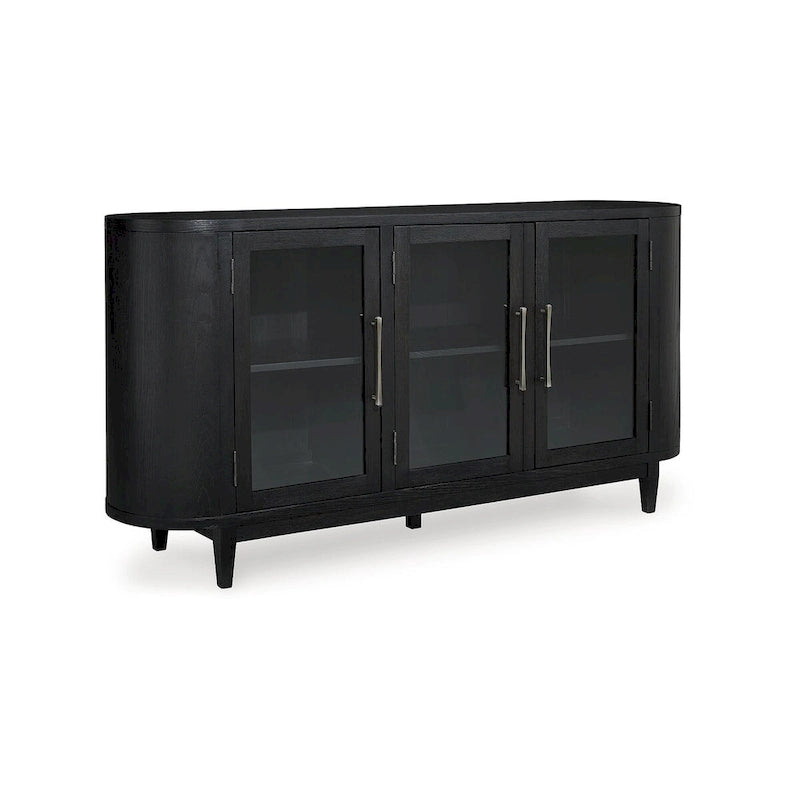 Buffet de salle à manger noir/gris 74,13 po L x 17,13 po P x 35,13 po H