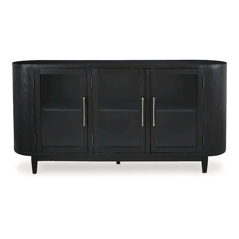 Buffet de salle à manger noir/gris 74,13 po L x 17,13 po P x 35,13 po H