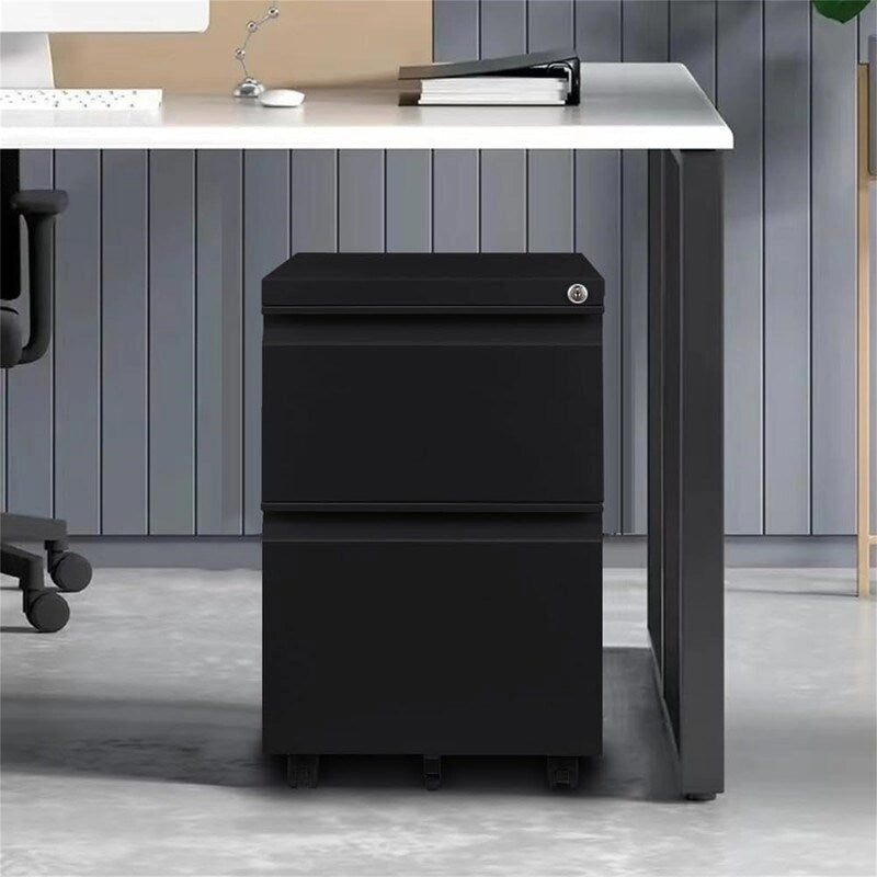 Caisson mobile à 2 tiroirs avec serrure, 17 po P x 24 po L x 15 po H