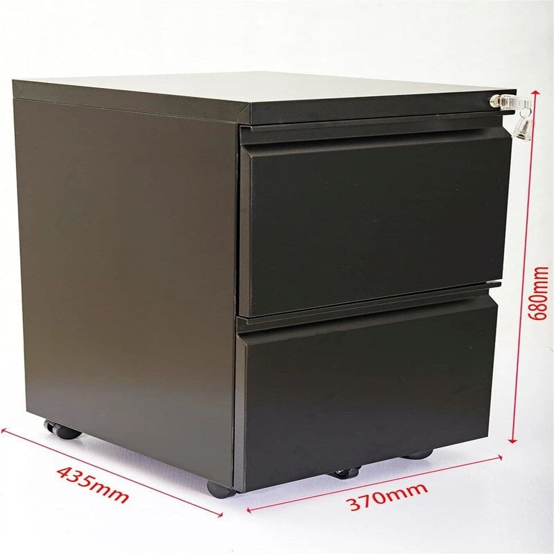 Caisson mobile à 2 tiroirs avec serrure, 17 po P x 24 po L x 15 po H