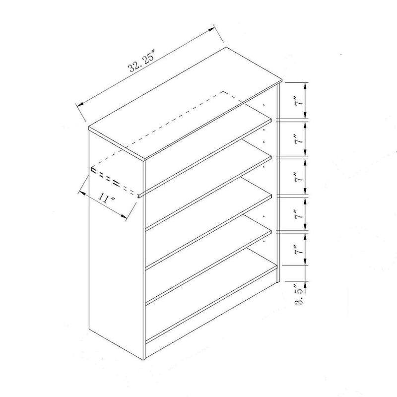 Meuble à chaussures à deux portes et cinq étagères, foncé